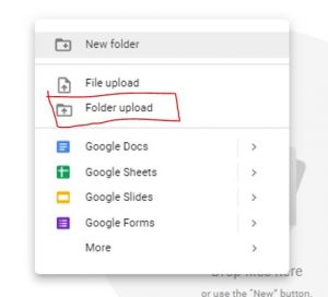 Google Drive Folder upload