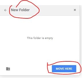 Google Drive move new folder